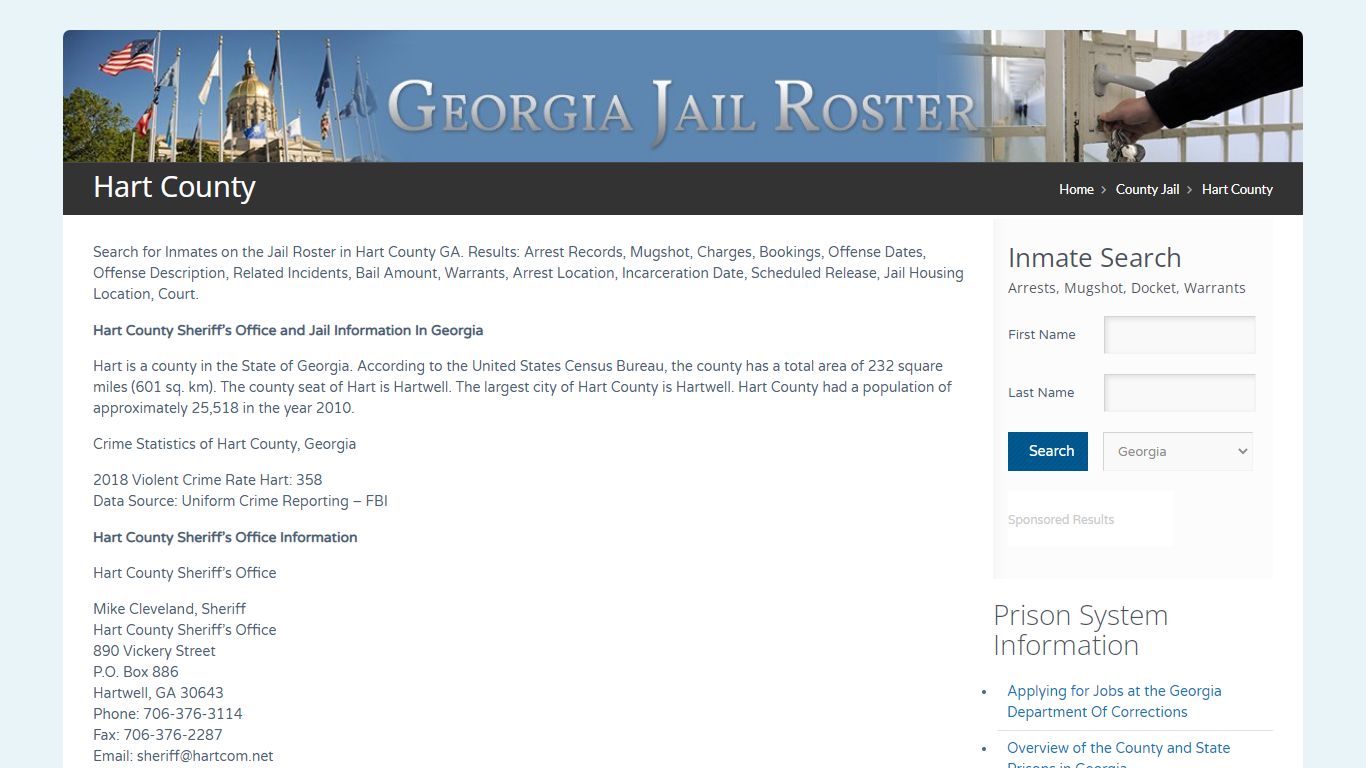 Hart County | Georgia Jail Inmate Search