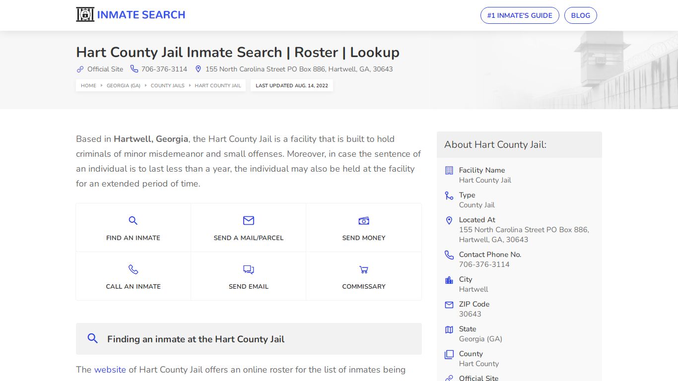 Hart County Jail Inmate Search | Roster | Lookup