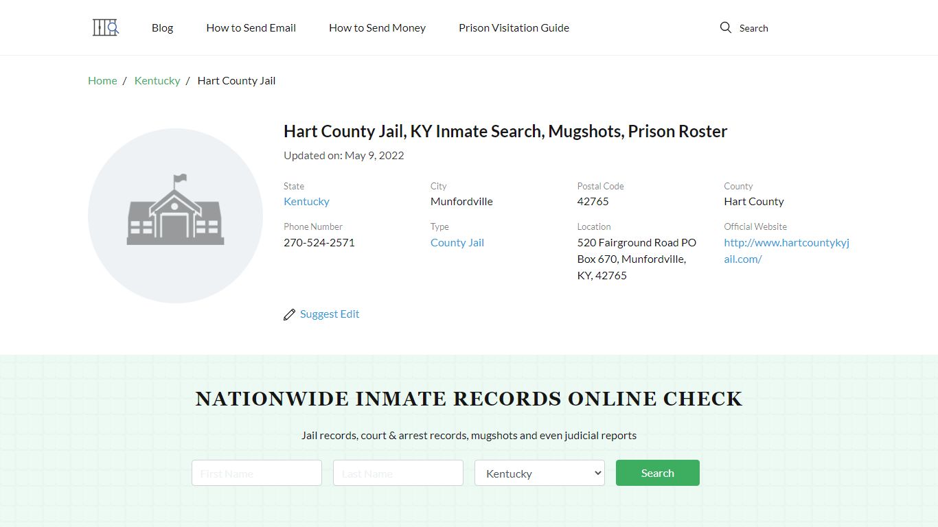 Hart County Jail, KY Inmate Search, Mugshots, Prison ...