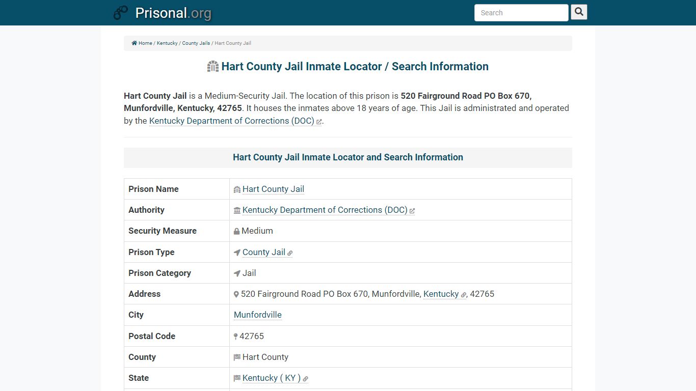 Hart County Jail-Inmate Locator/Search Info, Phone, Fax ...